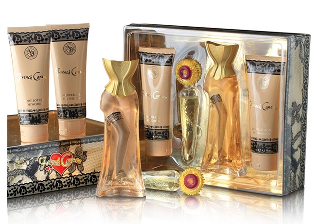 New Brand sada French Cancan Woman parfémová voda 100ml+15ml+shower gel 130ml+body lotion 130ml