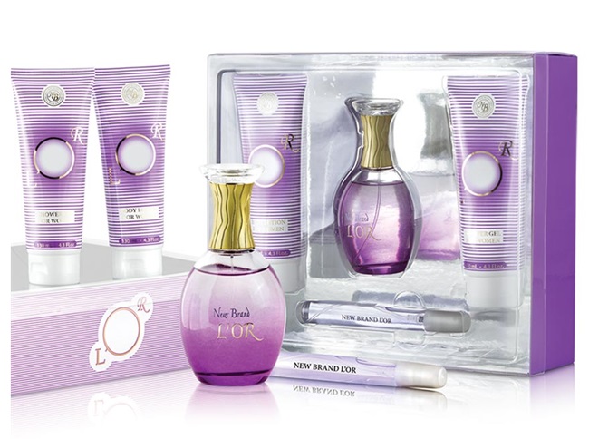 New Brand sada L'or Woman parfémová voda 100ml+15ml+shower gel 130ml+body lotion 130ml
