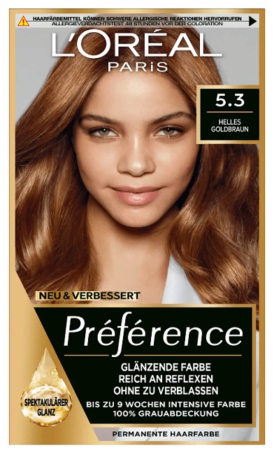 Loreal Paris Préférence barva na vlasy 5.3 Virginia Světle hnědá zlatá
