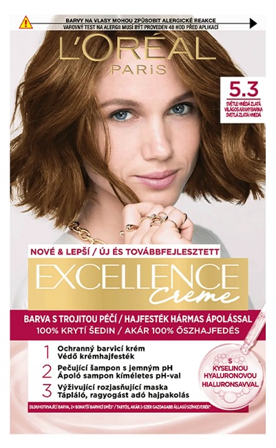 Loreal Paris Excellence Creme barva na vlasy 5.3 Světle hnědá zlatá