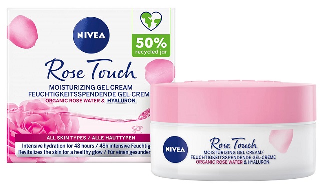 Nivea Rose Touch hydratační denní gel-krém pro všechny typy pleti 50 ml
