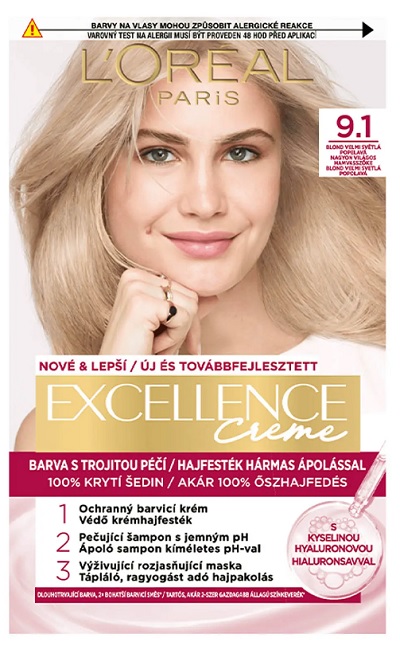 Loreal Paris Excellence Creme barva na vlasy 9.1 blond velmi světlá popelavá