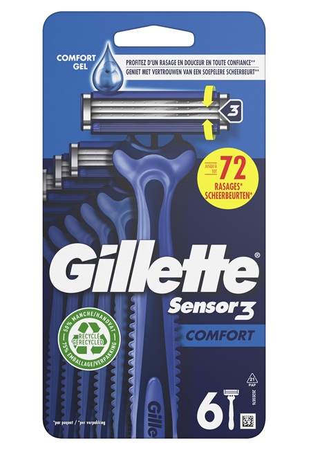 Gillette Sensor3 Comfort holící jednorázový strojek 6 ks