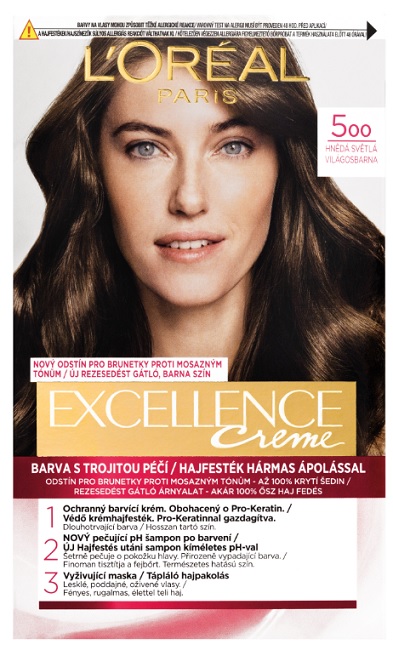 Loreal Paris Excellence Creme barva na vlasy 500 hnědá světlá