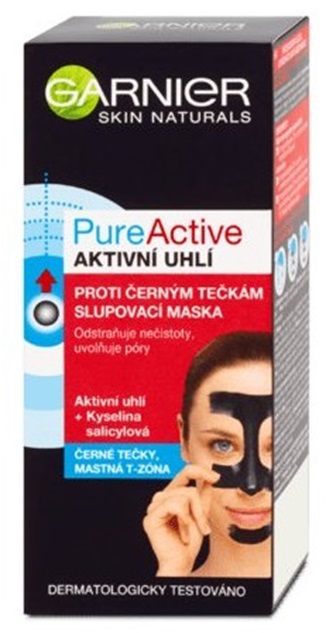 Garnier Pure Active slupovací maska proti černým tečkám s aktivním uhlím 50 ml