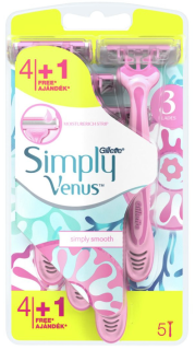 Gillette Simply Venus 3 Smooth jednorázové holítka 5 ks