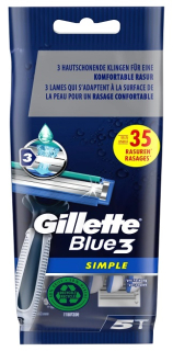 Gillette Blue3 Simple holící jednorázový strojek 5 ks