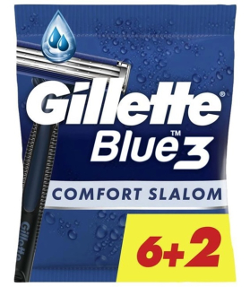 Gillette Blue3 Comfort Slalom holící jednorázový strojek 6+2 ks