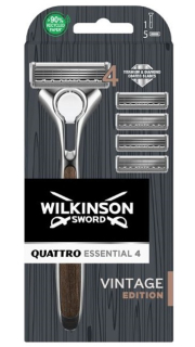 Wilkinson Sword Quattro Essential 4 Vintage Edition strojek+žiletka 4 ks