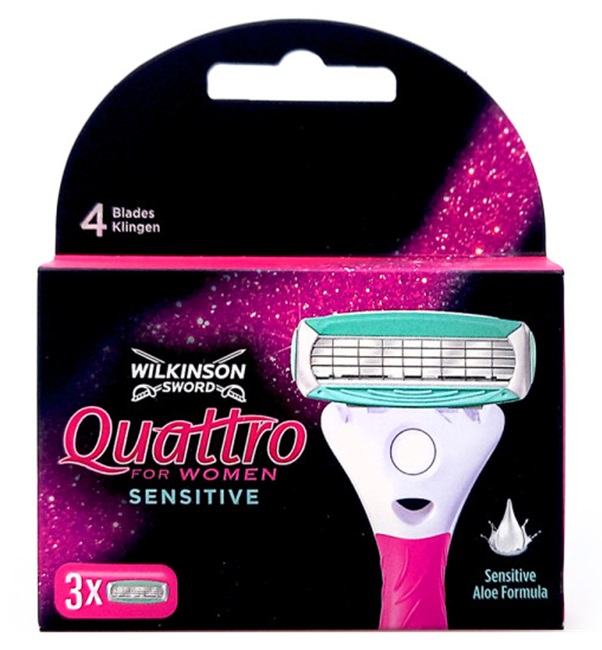 Wilkinson Sword Quattro For Women Sensitive náhradní břity 3 ks